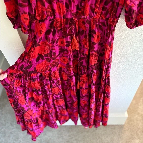 Showpo Vibrant Red and Purple Midi Dress - Picture 8 of 9